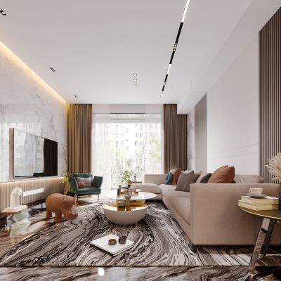 现代简约轻奢客厅