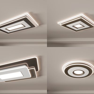 现代  简约  轻奢  吸顶灯 几何形 立体造型 3d模型组合