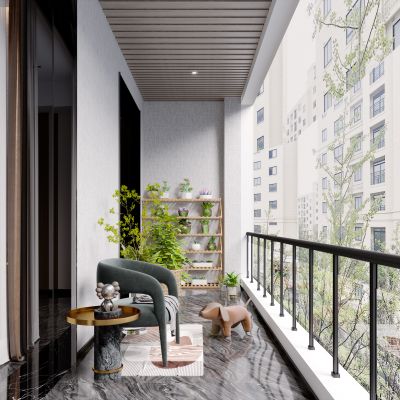现代简约阳台花园