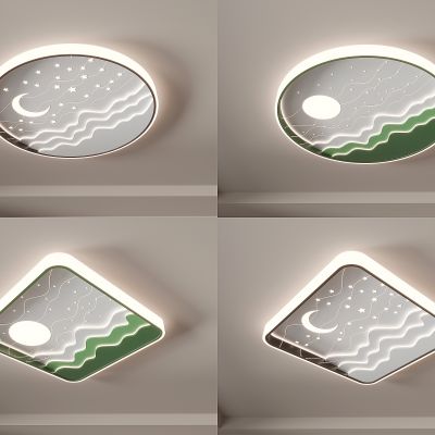 月亮灯 星星灯 儿童卧室灯 吸顶灯 星空灯模型组合