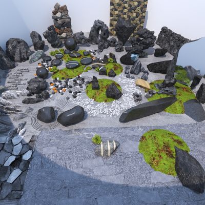现代景观石3D模型