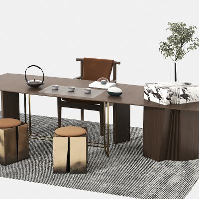 新中式茶桌椅组合