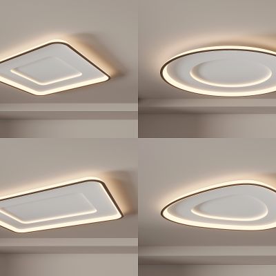 现代  简约  轻奢  几何造型吸顶灯 客厅灯  卧室灯 餐厅灯 3d模型组合