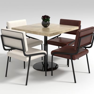 现代酒店餐厅餐桌椅组合