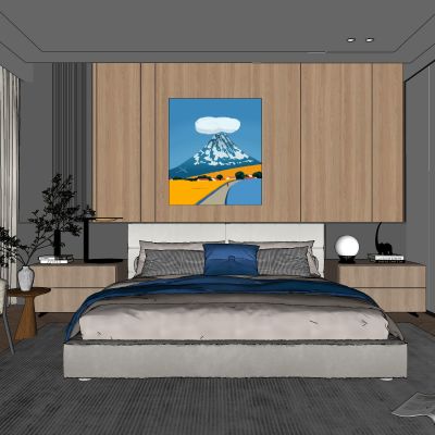 侘寂，原木，卧室，床品