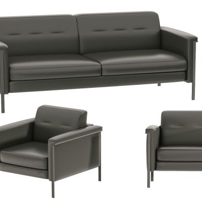 现代办公沙发，三人沙发，单人沙发，皮质沙发，休闲沙发，接待沙发，茶几