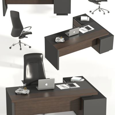 现代办公桌椅 ，办公桌，办公椅，班台，主管桌，班椅，经理桌，电脑，大班台，转椅，桌上摆件，书，摆件，实木班台
