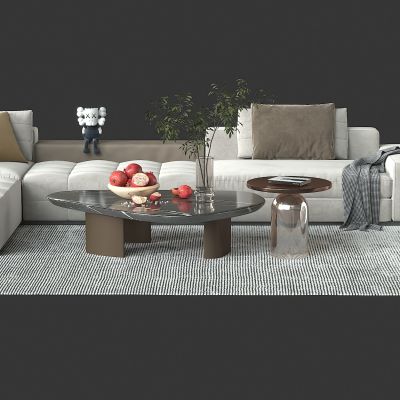 现代沙发茶几组合3D模型下载
