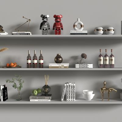 现代装饰品摆件组合3D模型下载