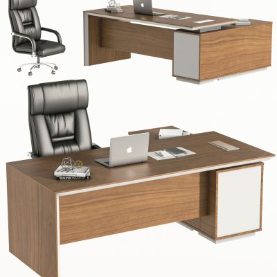 现代办公桌椅 ，办公桌，办公椅，班台，主管桌，班椅，经理桌，电脑，大班台，转椅，桌上摆件，书，摆件，实木班台