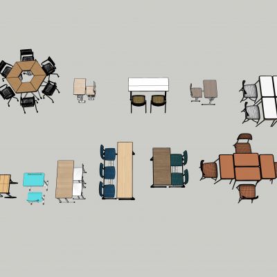 学校课桌椅 桌椅组合 条桌 组合桌椅 学校家具 培训桌