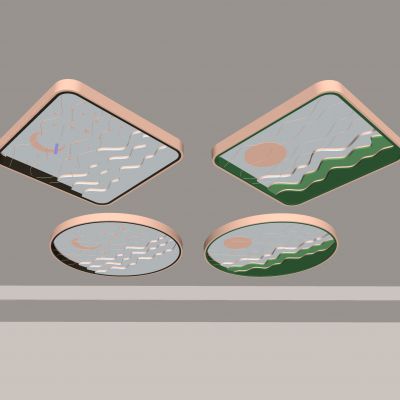 月亮灯 星星灯 儿童卧室灯 吸顶灯 星空灯模型组合