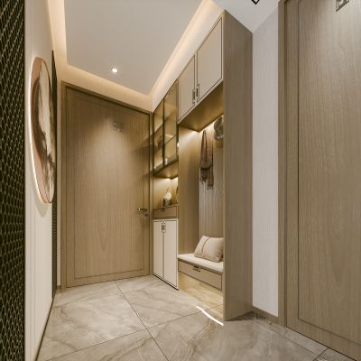 新中式简约轻奢玄关入户鞋柜