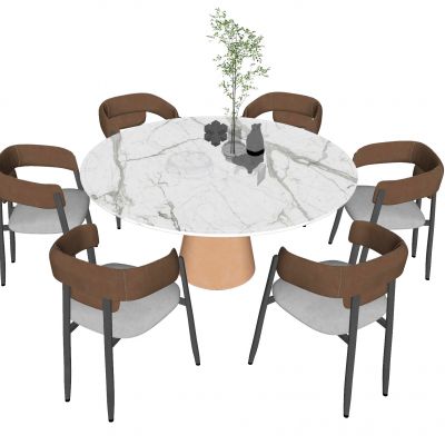 现代餐桌椅组合