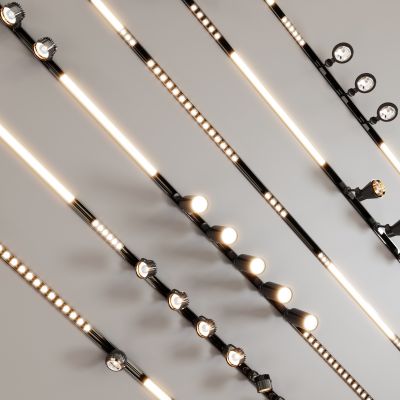 现代磁吸轨道射灯 内嵌射灯