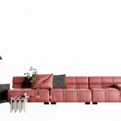 后现代皮革沙发