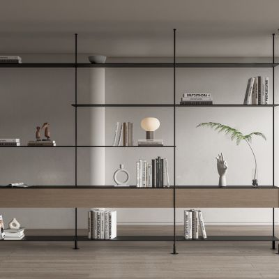 现代书架SU