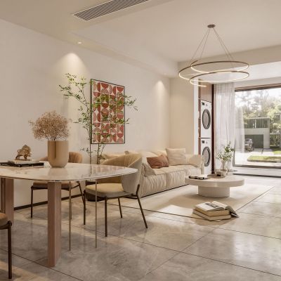 现代奶油风客餐厅