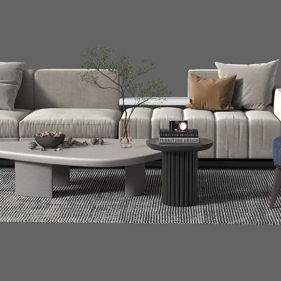 现代沙发茶几组合 3d模型下载