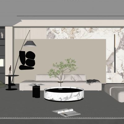  现代客厅 无主灯客厅 沙发组合 茶几组合 饰品摆件