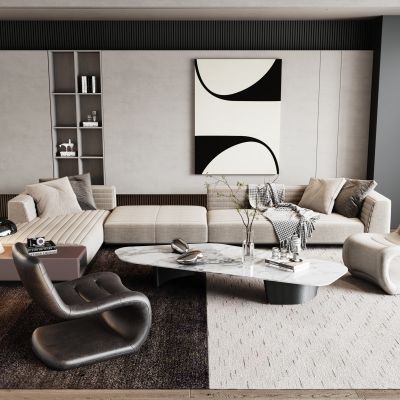 现代沙发茶几组合