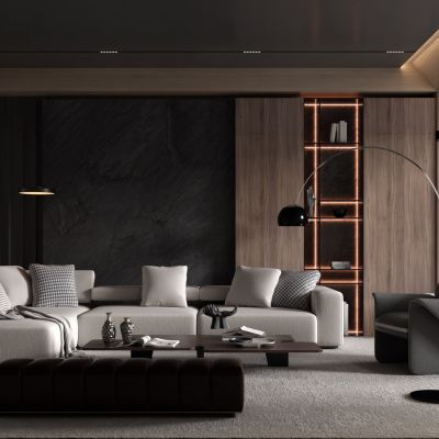 现代风格的客厅