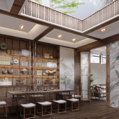 新中式简约休闲茶室