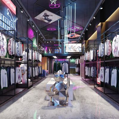 工业风网红潮牌服装店