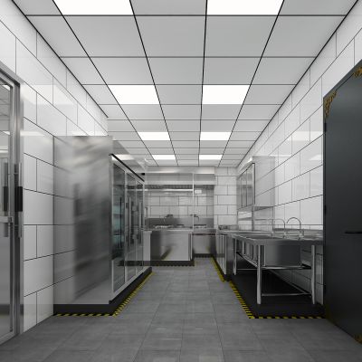 现代餐饮店后厨，餐厅后厨，餐饮店后厨，后厨设备，消毒柜，灶台