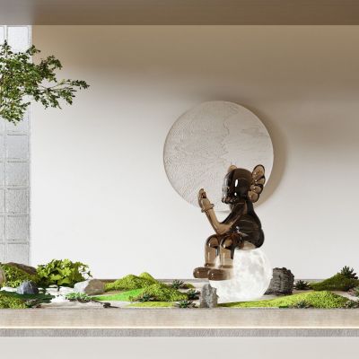 现代室内景观植物堆