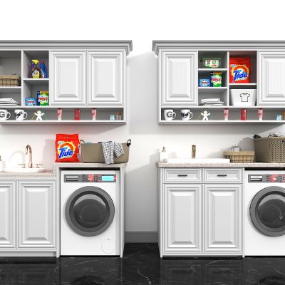 洗脸柜洗衣机柜组合
