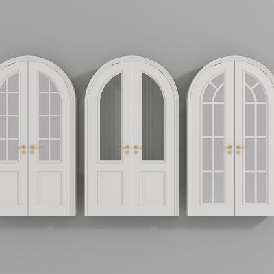 法式弧形玻璃双开门组合