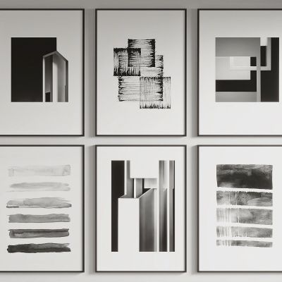现代黑白装饰画