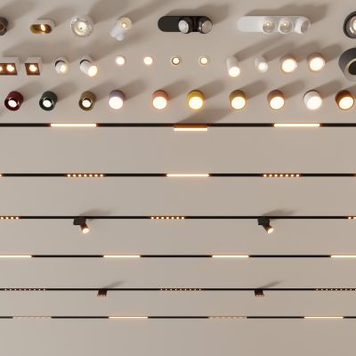 现代磁吸轨道灯 筒灯 射灯