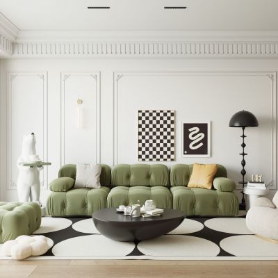 法式奶油风客厅