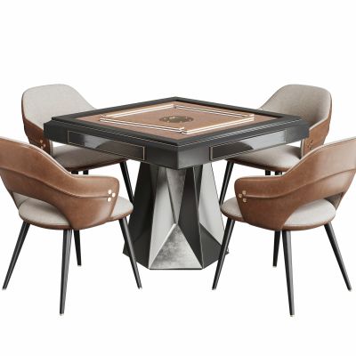 现代麻将桌椅组合