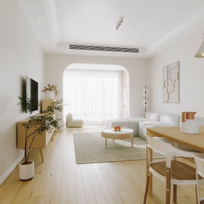 现代原木色客餐厅