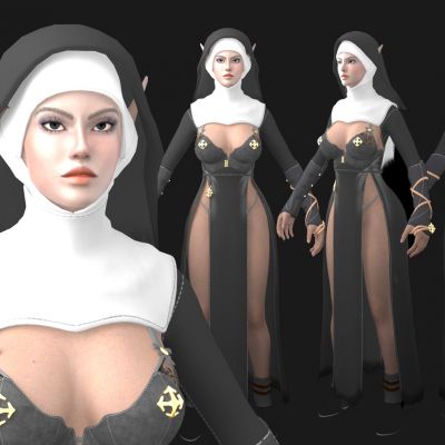 圣女修道士院女人修女数字人女人小姐姐美女模特长腿