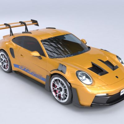 2023款保时捷911GT3RS豪车超级跑车赛车轿车汽车门可开带内饰精细结构