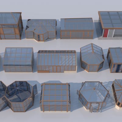 现代阳光房 玻璃房