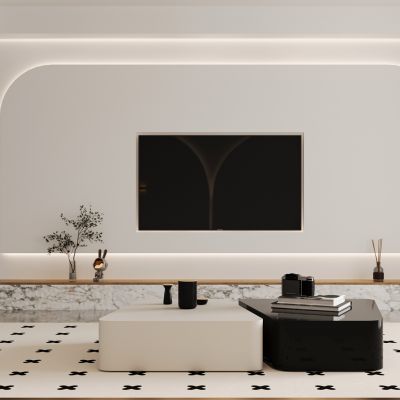 现代小清新极简客厅