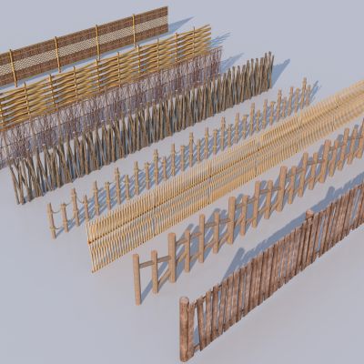 现代木质篱笆墙  景观围栏