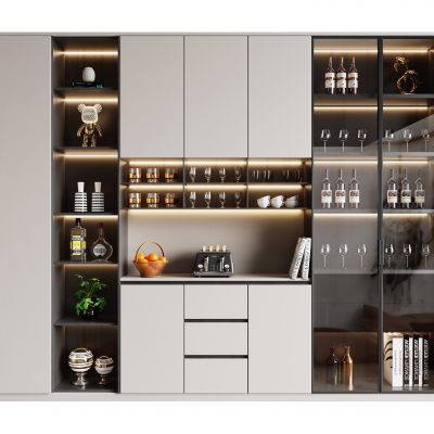 现代玻璃酒柜