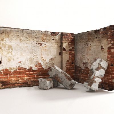 工业风损坏红砖围墙