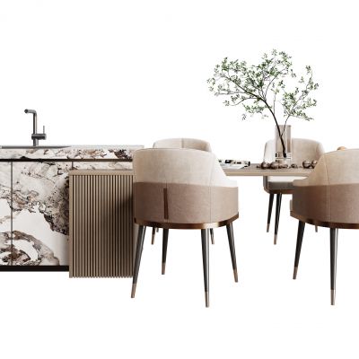 现代餐桌椅组合