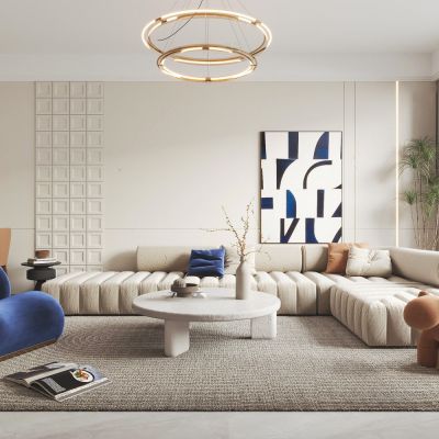 现代奶油风客餐厅