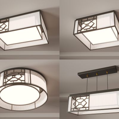 现代简约中式   高档客厅灯   卧室灯   吸顶灯 方形 圆形吊灯组合