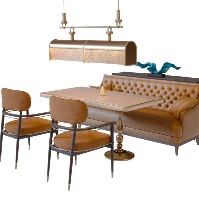 北欧简约餐厅沙发组合