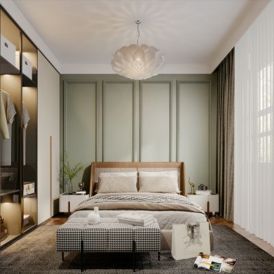 美式简约轻奢主卧室