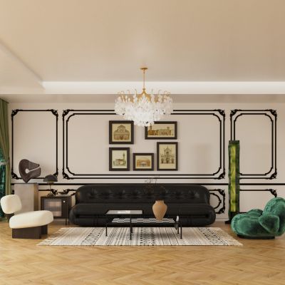 轻法式客厅沙发组合组合